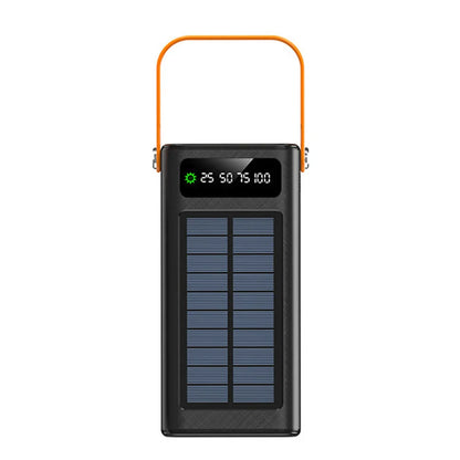 50000mAh Solar Panel Power Bank Fast Charging Comes with Four Wire External Battery Pack  Large Capacity Mobile Power