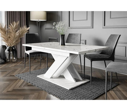 Extendable Dining Table | Modern White Table, Design for Kitchen, Office & Dining Room