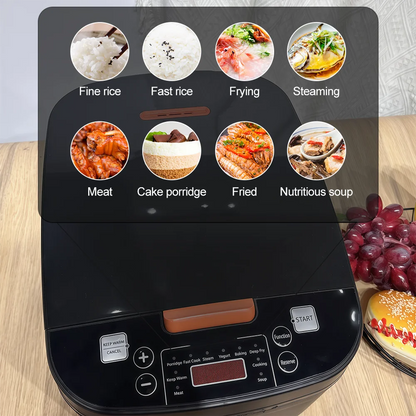 5L Electric Rice Cooker Multi-functional with Steamer Non-Stick Inner Pot 1000W 24H Keep Warm LCD Display for Home Kitchen