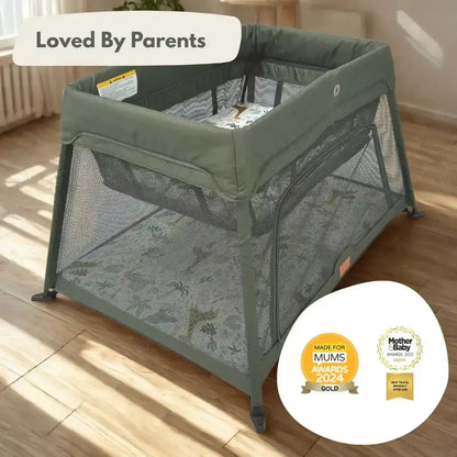 Airpod 3 Travel Cot Includes Newborn Bassinet Insert - Green