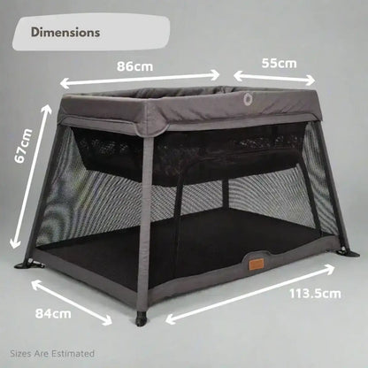 Airpod 3 Travel Cot Includes Newborn Bassinet Insert - Dark Grey