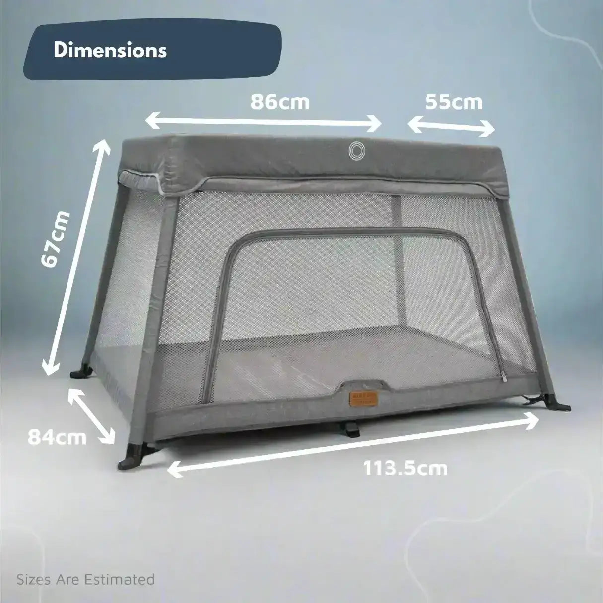Airpod 3 Travel Cot Includes Newborn Insert - Light Grey