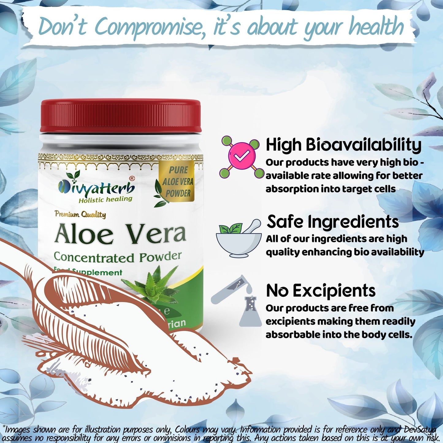 DivyaHerb Aloevera Powder 100 gram - Healthy-Looking Skin Support