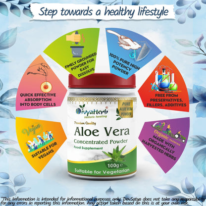 DivyaHerb Aloevera Powder 100 gram - Healthy-Looking Skin Support