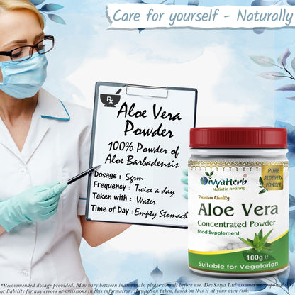 DivyaHerb Aloevera Powder 100 gram - Healthy-Looking Skin Support