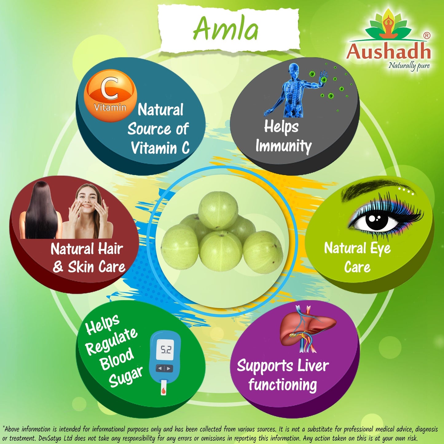 Aushadh Amla Capsules (Indian Gooseberry, Amalaki) Antioxidant Wellness Support - Vegan, Gluten Free, Non-GMO, 60 Capsules