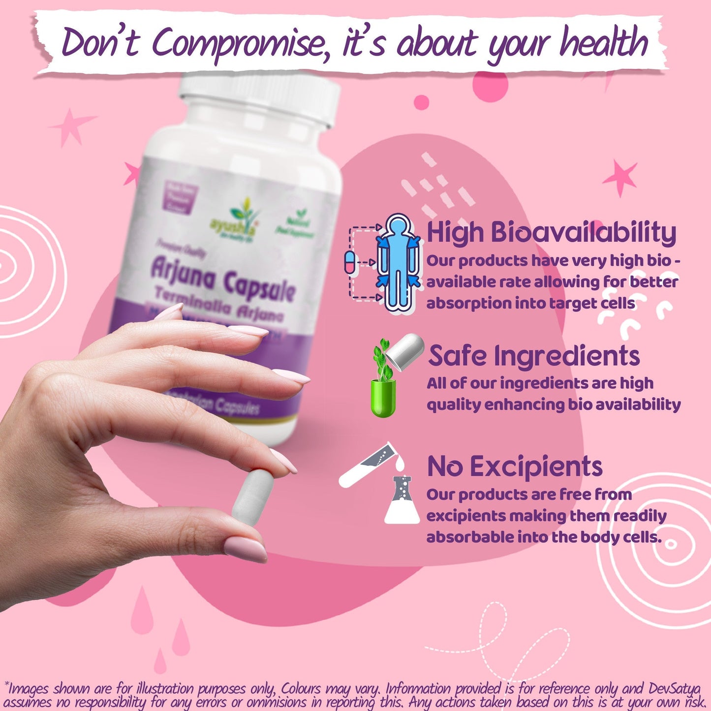 Ayushya Arjuna Capsules (Arjun Tree) Heart Wellness Support - Vegan, Gluten Free, Non-GMO, 60 Capsules