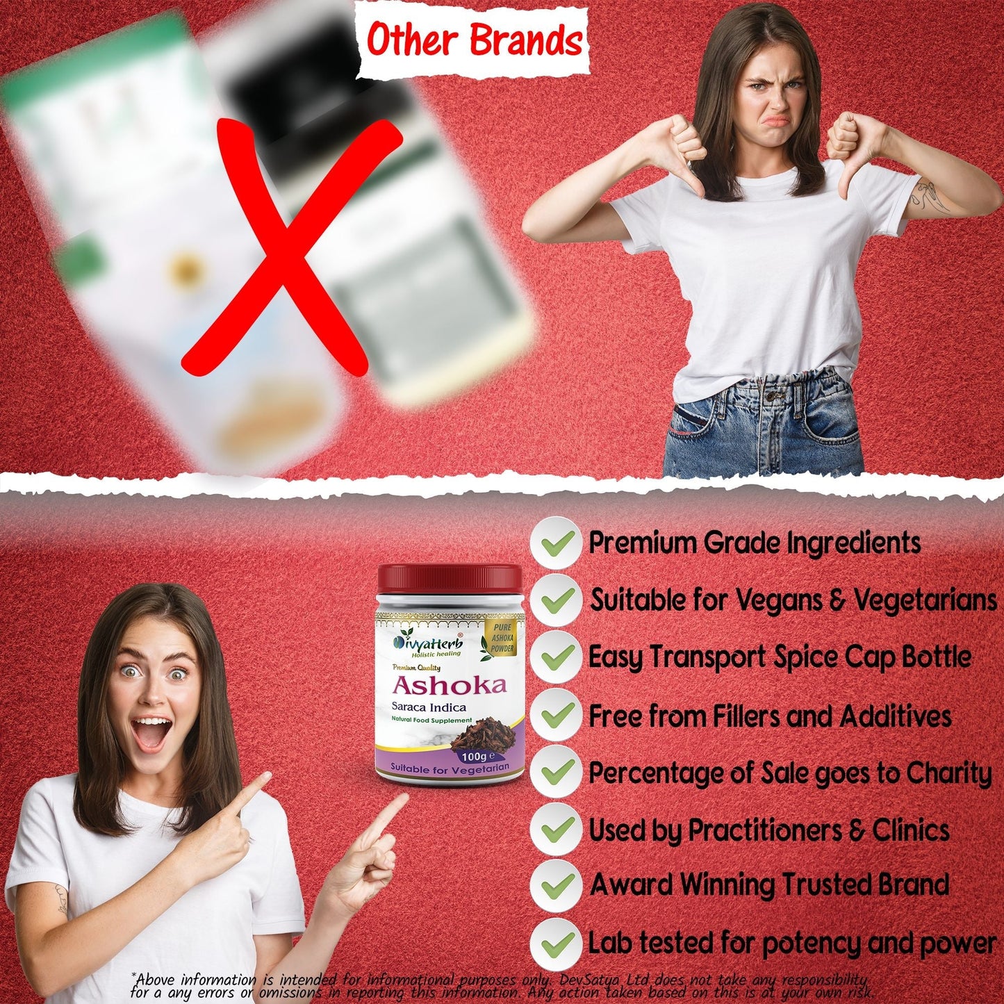 DivyaHerb Ashoka Powder 100 gram - Women's Wellness Support