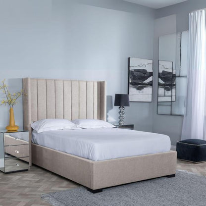 Aspen Stone Grey Boucle 5 FT King Storage Bed