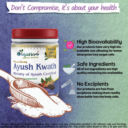 DivyaHerb Ayush Kwath Powder 100 gram - Seasonal Wellness Support