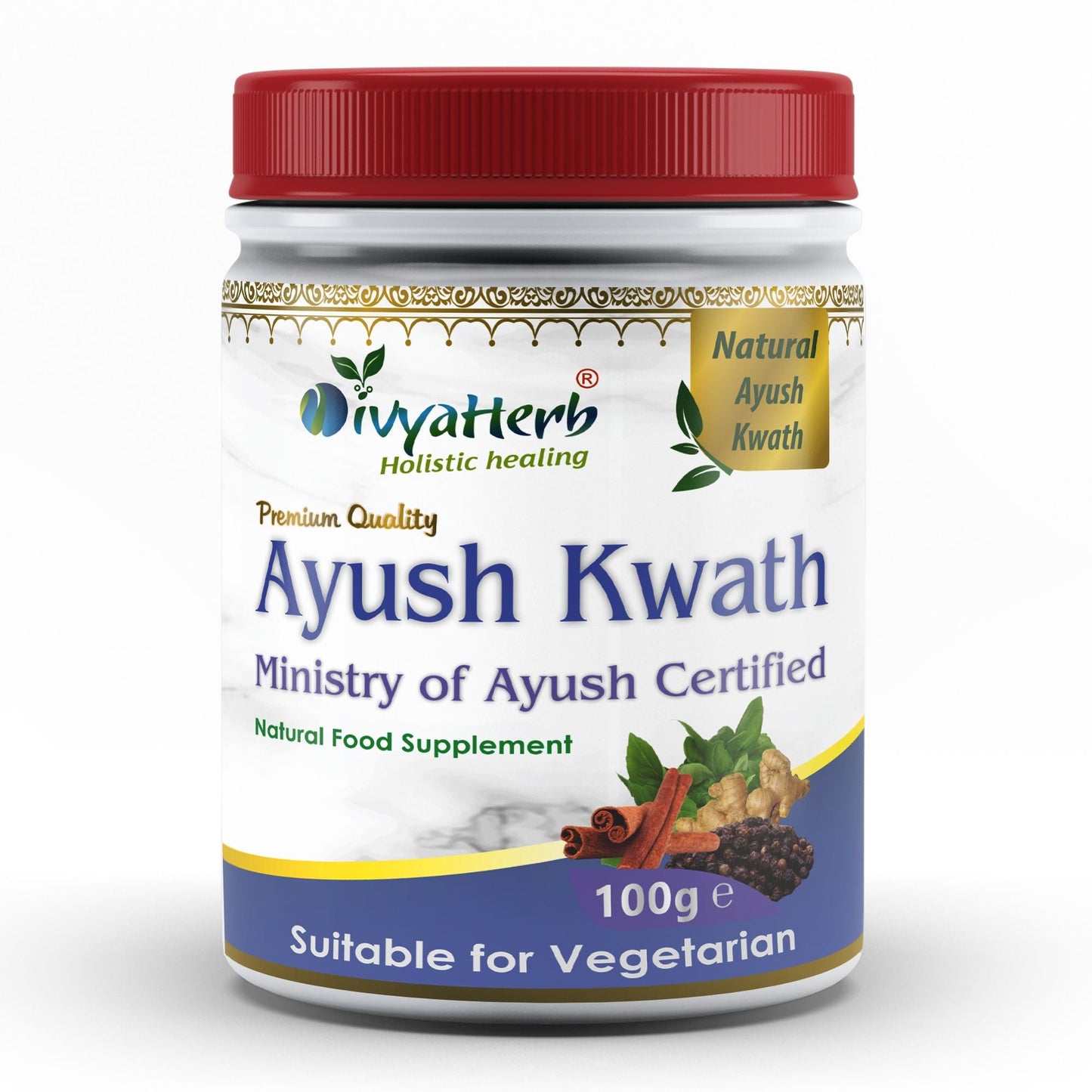 DivyaHerb Ayush Kwath Powder 100 gram - Seasonal Wellness Support