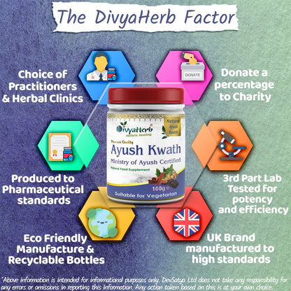 DivyaHerb Ayush Kwath Powder 100 gram - Seasonal Wellness Support