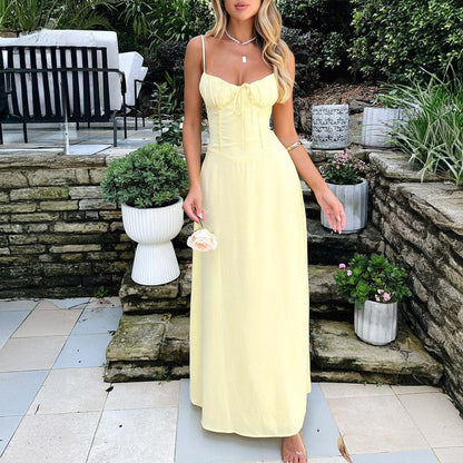 Strap waistband A-line dress