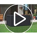 Duramax Cedargrain Durabox 416 Litre/ 110 Gallons, Outdoor Plastic Deck Box and Garden Furniture Organizer, Woodgrain Texture, Lockable Plastic Cushion Box with gas cylinder, Dark Brown