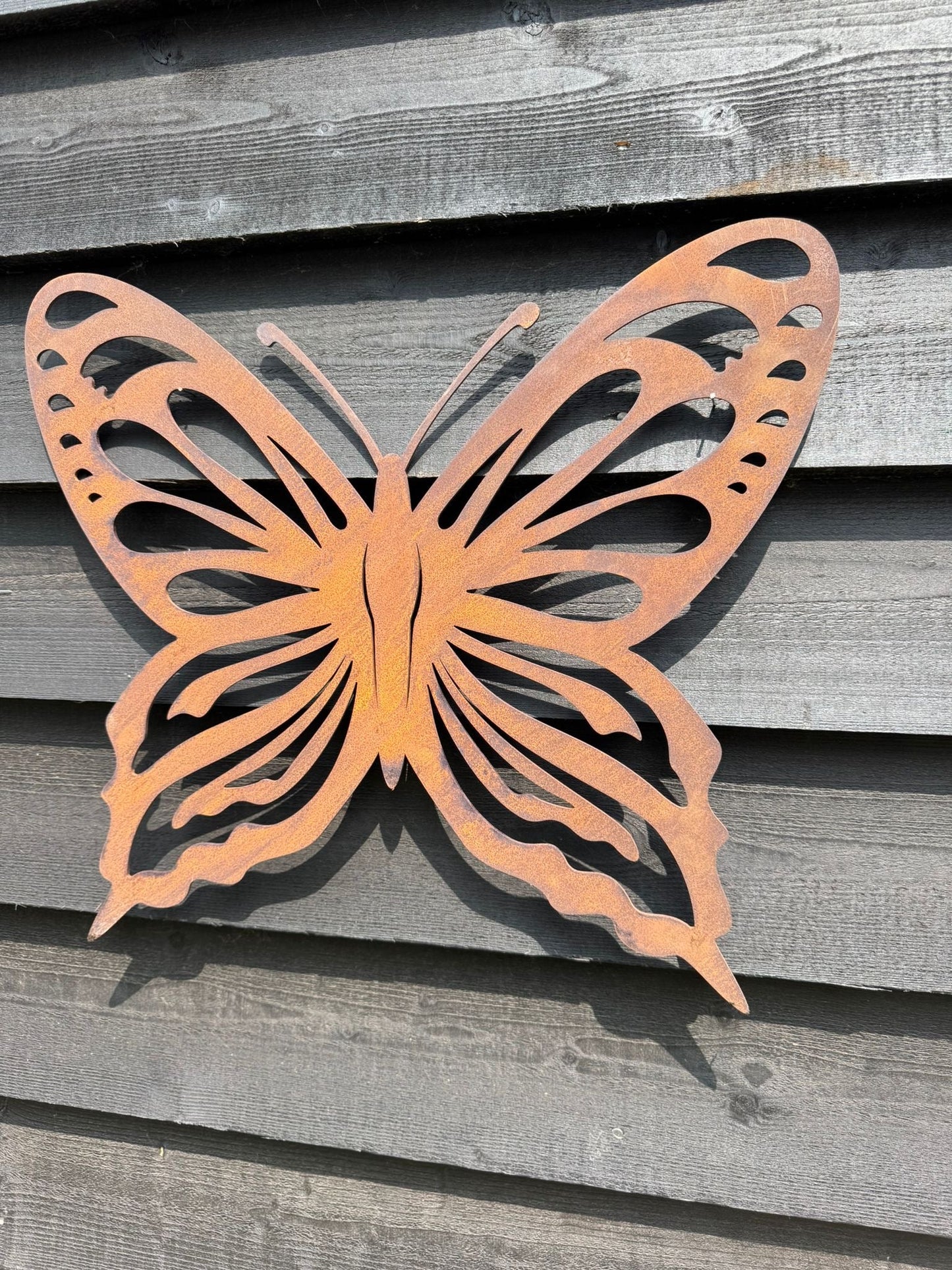 Large Rusty Metal Butterfly Decoration