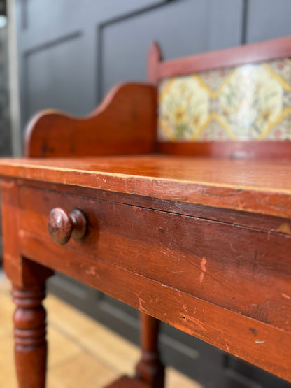 Antique Pine Washstand  Side Table / Dressing Table /Sideboard Desk