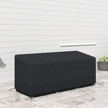 Outsunny Rectangular Patio Furniture Cover for 3 Seater Sofa Bistro Set, Water UV Resistant Protection 600D Oxford Fabric Rattan Lounge Clean Cover, 190 x 72 x 76cm, Black