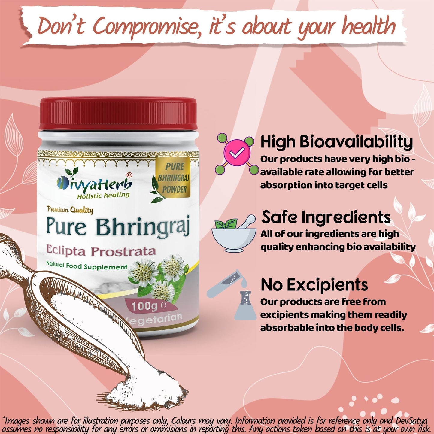 DivyaHerb Bhringraj Powder 100 gram - Hair & Scalp Support