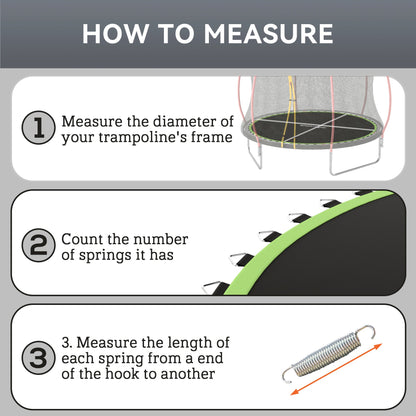 SPORTNOW Trampoline Replacement Mat with Spring Pull Tool, 54 V-Hooks, for 10ft Trampoline using 14cm Springs, Green
