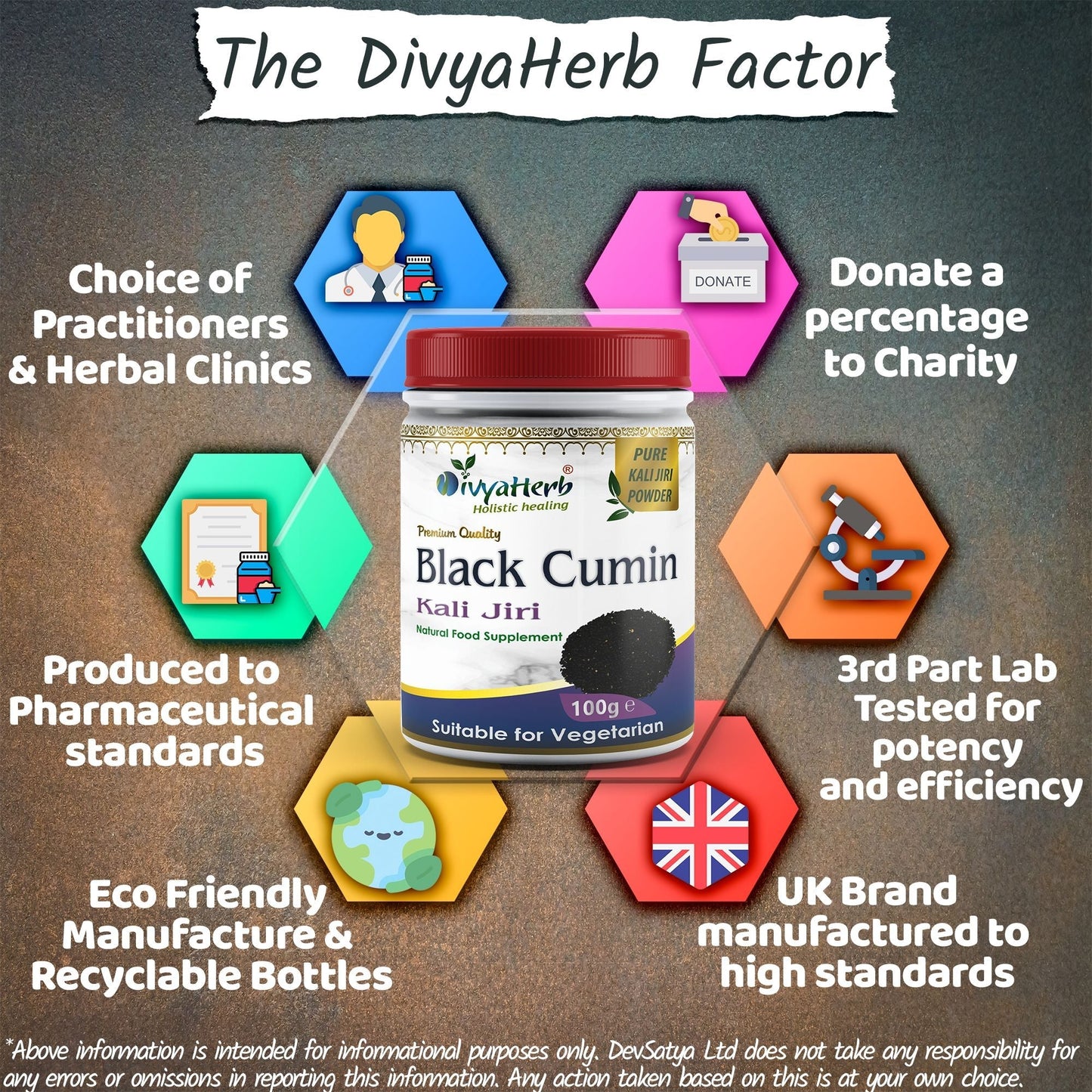 DivyaHerb Black Cumin Powder 100 gram - Daily Wellness Support