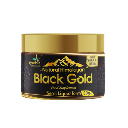 Black Gold Pure Himalayan Shilajit Resin - Natural Fulvic Acid & 85+ Trace Minerals - High Potency Energy, Focus & Immune Support - Lab Tested Ayurvedic Supplement - 50 grm