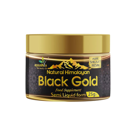 Black Gold Pure Himalayan Shilajit Resin - Natural Fulvic Acid & 85+ Trace Minerals - High Potency Energy, Focus & Immune Support - Lab Tested Ayurvedic Supplement - 25 grm