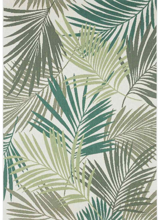 Indoor Outdoor Vai Green Rug – Floral Design