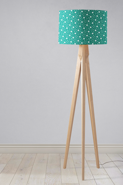 Turquoise and White Retro Lampshade, Ceiling or Table Lamp Shade