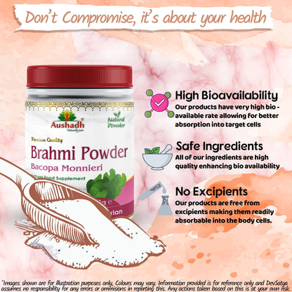 Aushadh Brahmi Powder 100 gram - Calm & Focus Support
