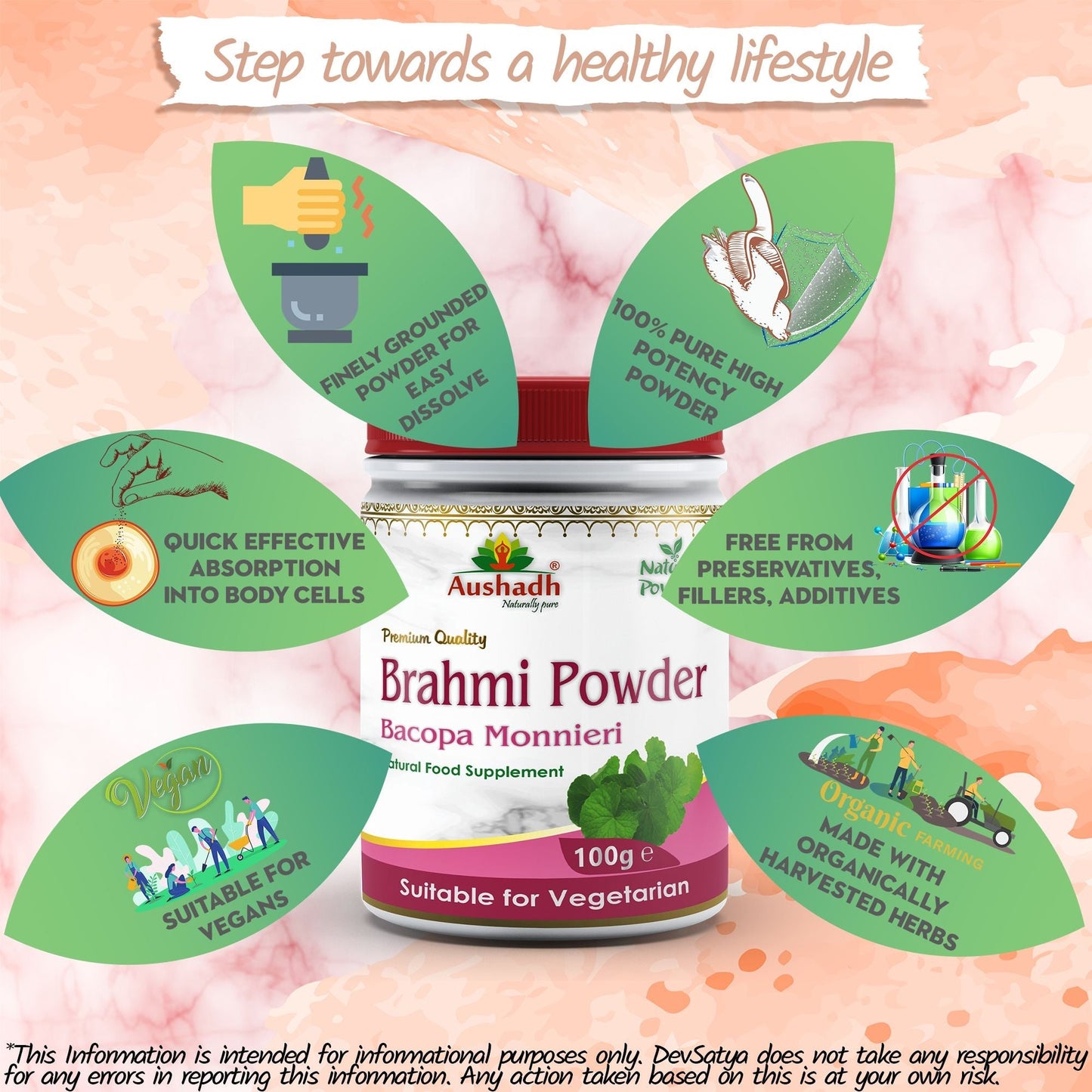 Aushadh Brahmi Powder 100 gram - Calm & Focus Support