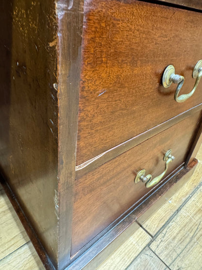 Antique Mahogany Twin Pedestal Desk Kneehole Writing Office Desk Computer Desk