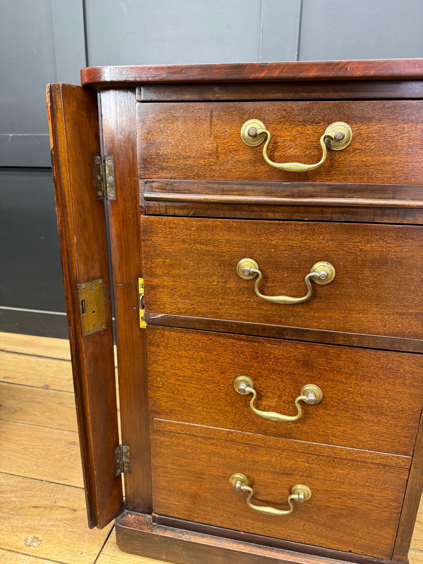 Antique Mahogany Twin Pedestal Desk Kneehole Writing Office Desk Computer Desk