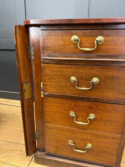 Antique Mahogany Twin Pedestal Desk Kneehole Writing Office Desk Computer Desk