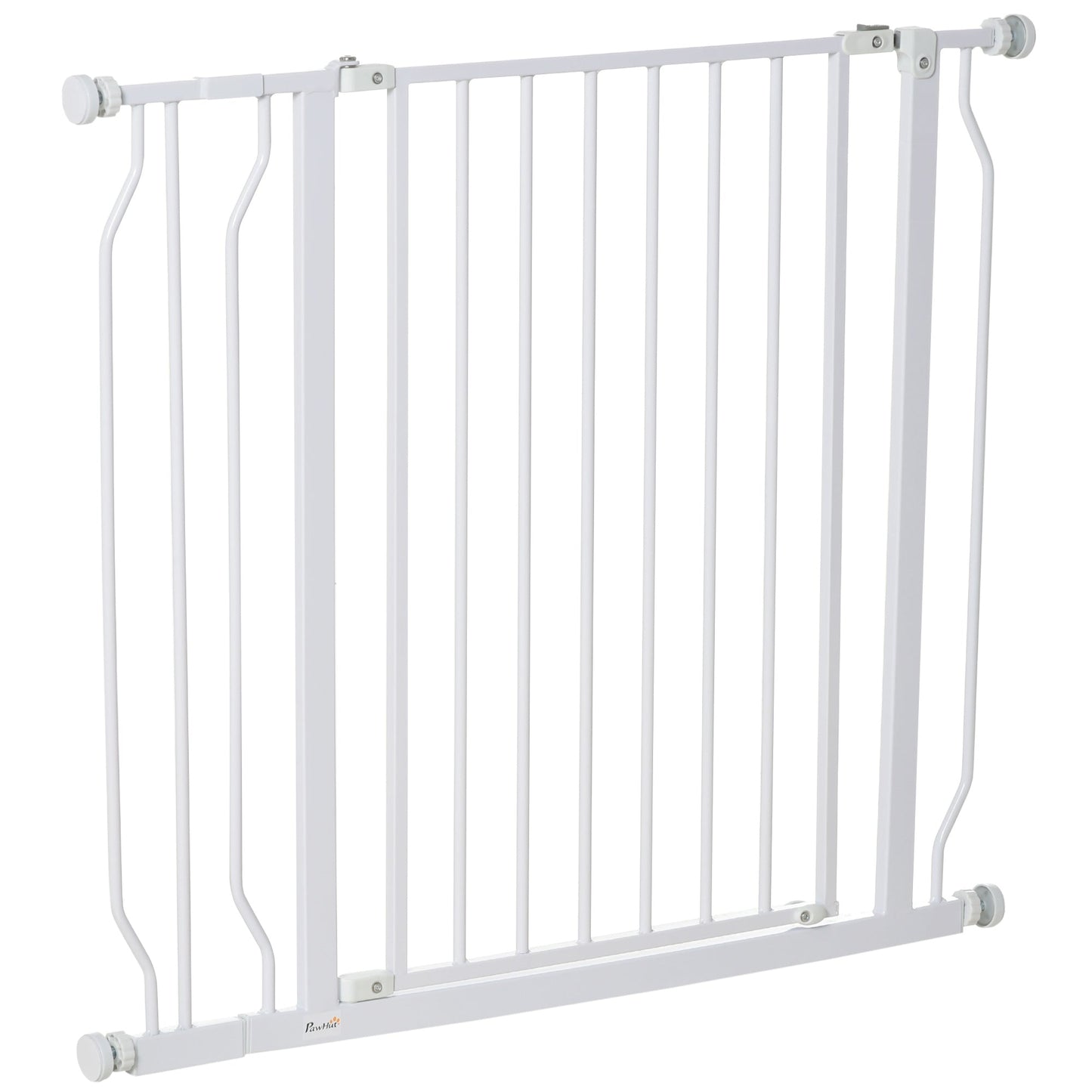 PawHut Wide Dog Safety Gate, with Door Pressure, for Doorways, Hallways, Staircases - White
