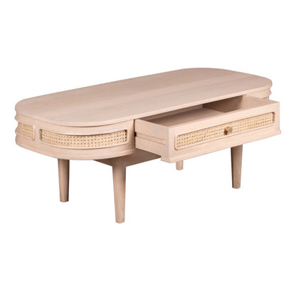 Chester Cane And Wood 1 Drawer Coffee Table