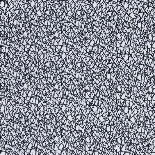 Black geometric pattern on a white background