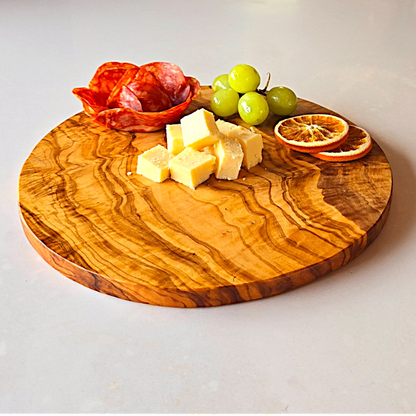 Olive Wood Round Circular Shaped Cutting Board - 20 to 40 cm