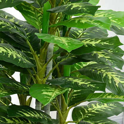 HOMCOM Artificial Evergreen Tree Fake Decorative Plant in Nursery Pot for Indoor Outdoor Decor, 120cm
