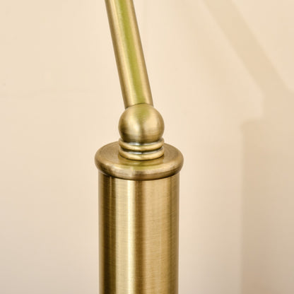 HOMCOM Banker's Table Lamps Set of 2, Desk Lamps with Antique Bronze Tone Base, Green Glass Shade and Pull Rope Switch for Home Office, Living Room, Bedroom, Dining Room, Green