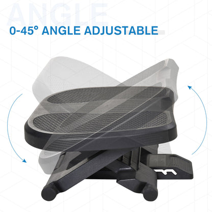 HOMCOM 0-30° Three-Height Under-Desk Support Footrest - Black