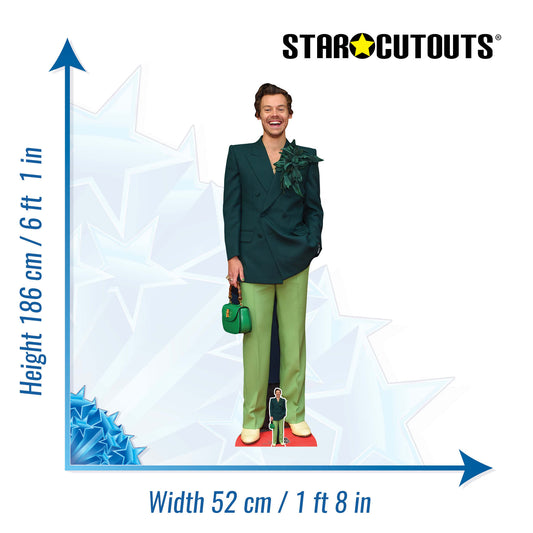 CS1067 Harry Styles Green Height 186cm Lifesize Cardboard Cut Out With Mini