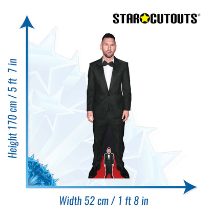 CS1170 Lionel Messi Black Suit Height 170cm Lifesize Cardboard Cut Out With Mini