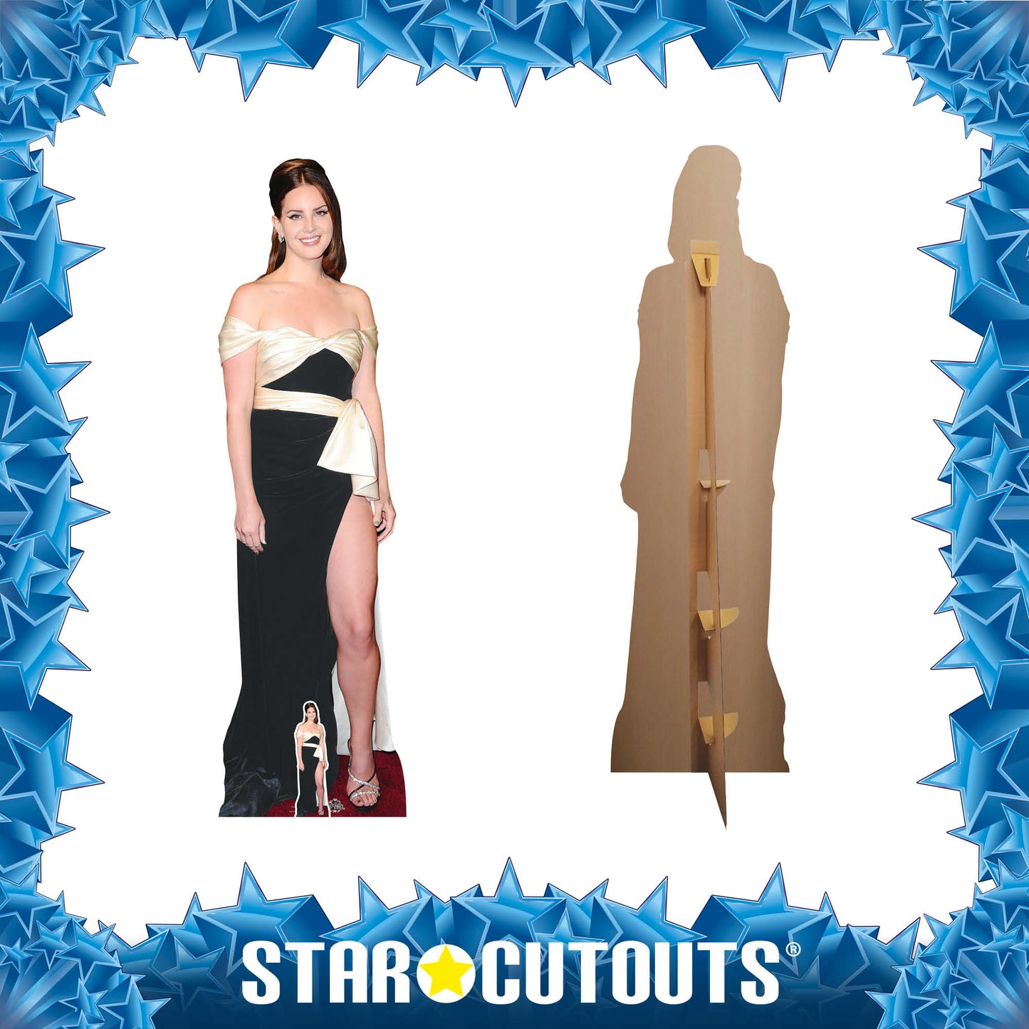 CS1188 Lana Del Rey Black and White Dress Height 171cm Cardboard Cutout with Mini