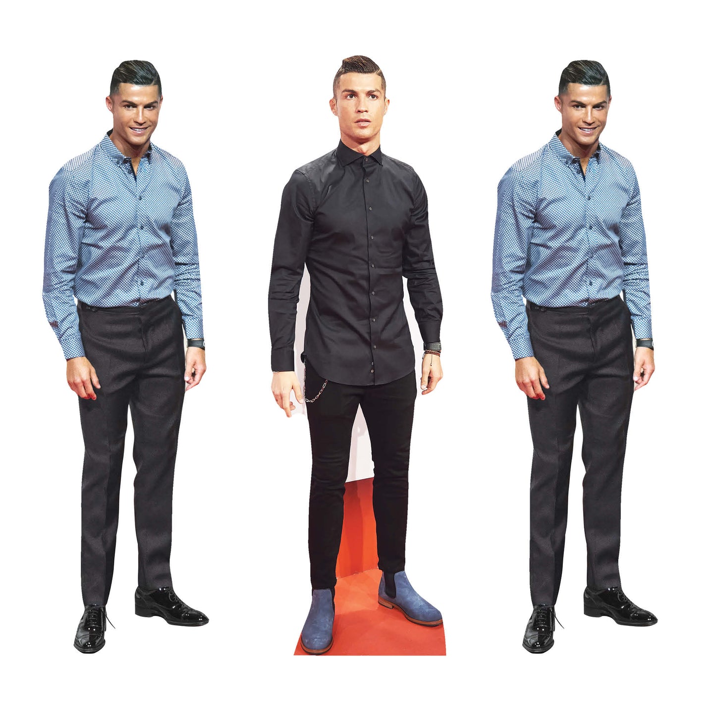 CS1192 Ronaldo Three Pack Shelf Top Cutout  Cardboard Cut Out Height 31cm