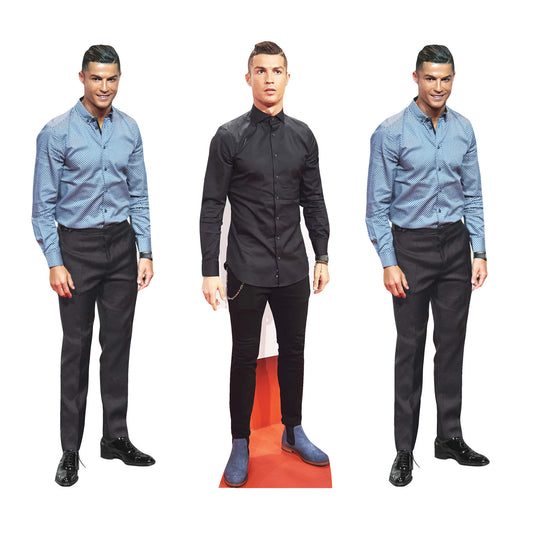 CS1192 Ronaldo Three Pack Shelf Top Cutout  Cardboard Cut Out Height 31cm