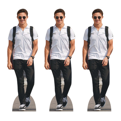 CS1196 Lando Norris Three Pack Shelf Top Cutout  Cardboard Cut Out Height 31cm