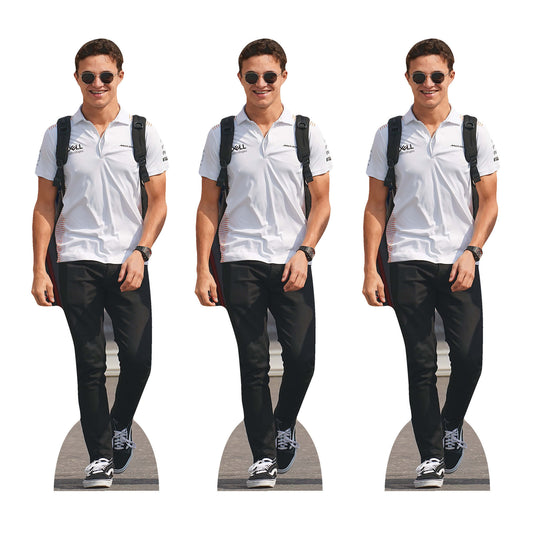 CS1196 Lando Norris Three Pack Shelf Top Cutout  Cardboard Cut Out Height 31cm