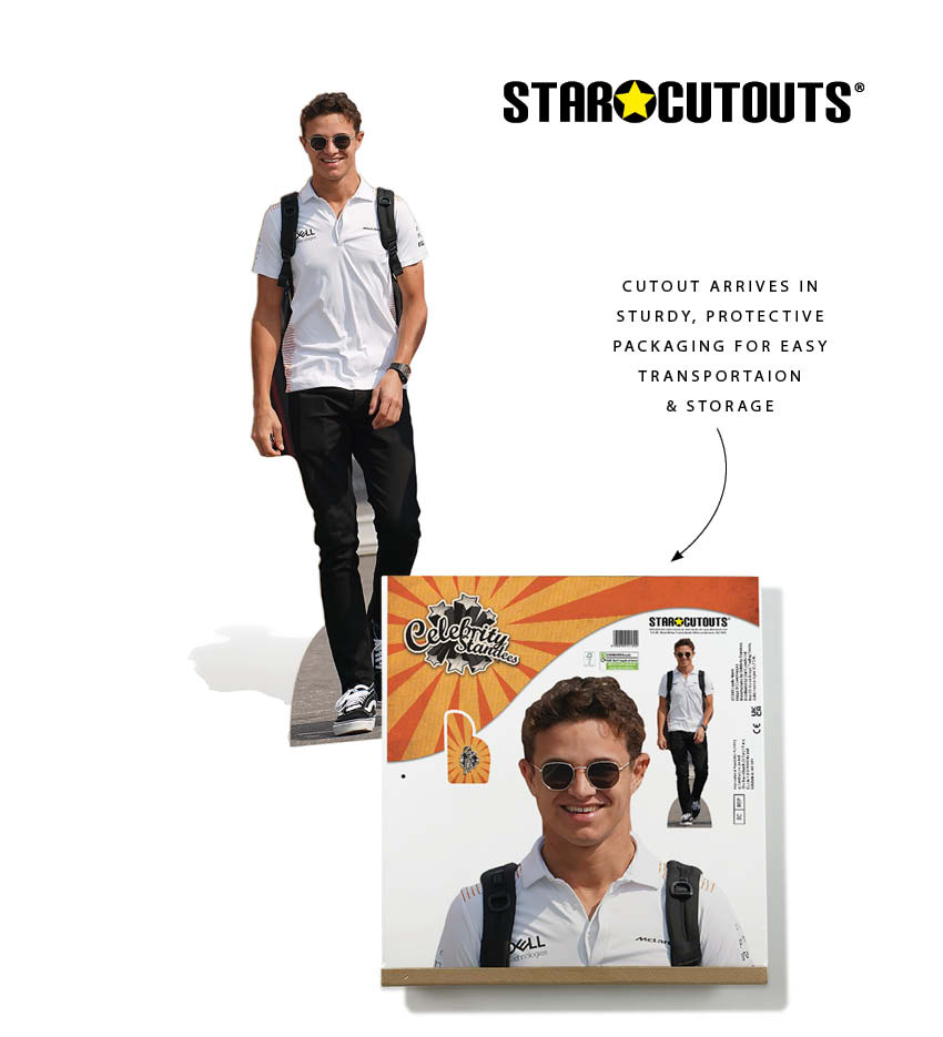 CS943 Lando Norris Motor Racing Casual Height 171cm Lifesize Cardboard Cut Out With Mini