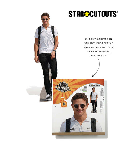 CS943 Lando Norris Motor Racing Casual Height 171cm Lifesize Cardboard Cut Out With Mini