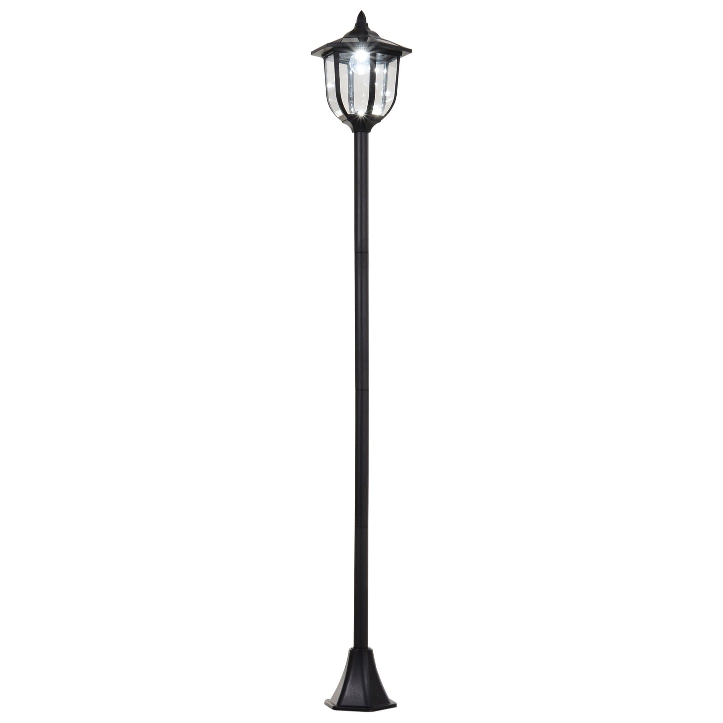 Outsunny Outdoor Garden Solar Post Lamp Sensor Light  LED Lantern Bollard Pathway Torch Light 1.77m Tall
